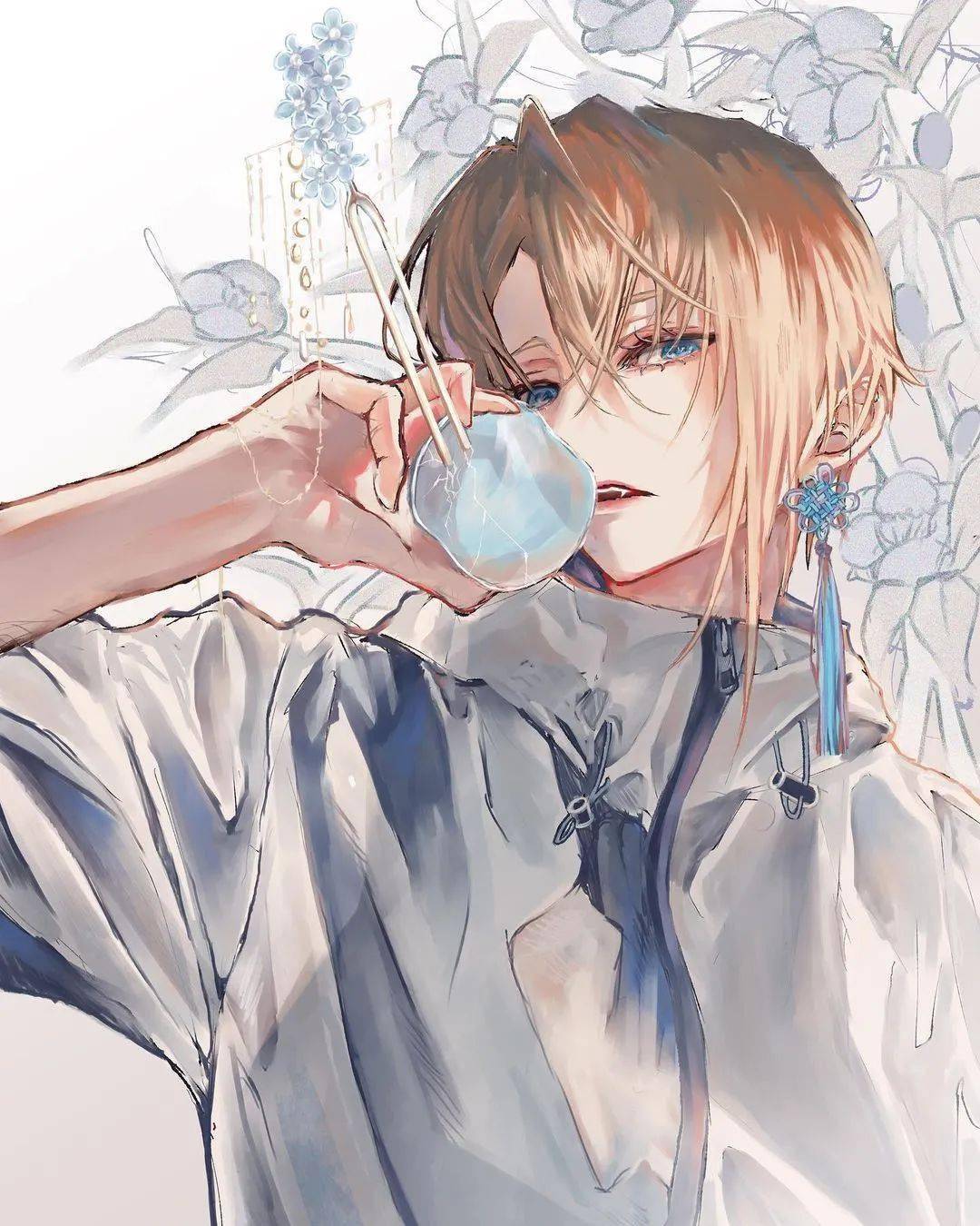 流行文化中的动漫帅哥魅力瞬间图片